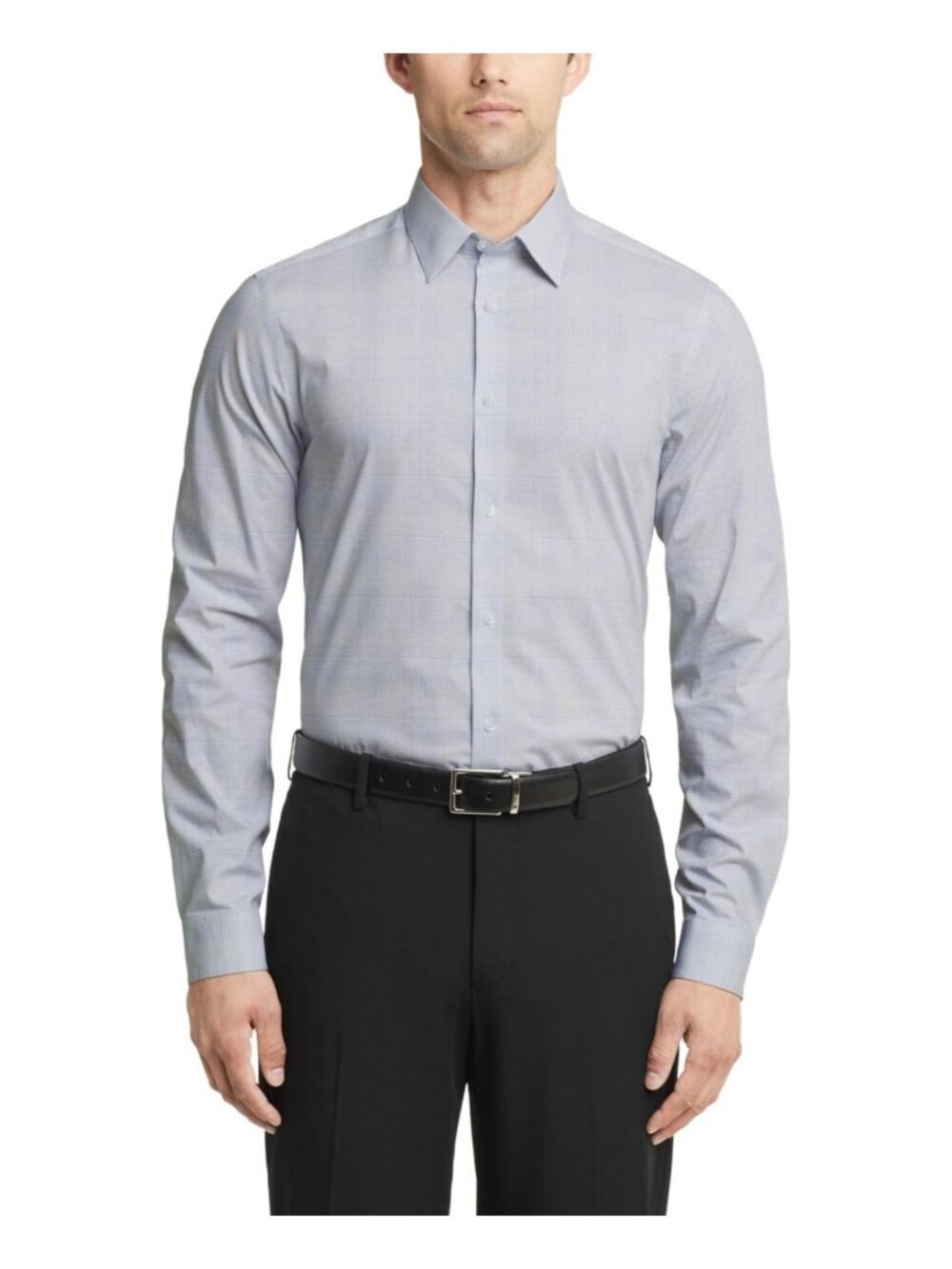 Calvin Klein Men Slim fit Button Dress Shirt Top Size 17 x 34/35 Blue Multi $85